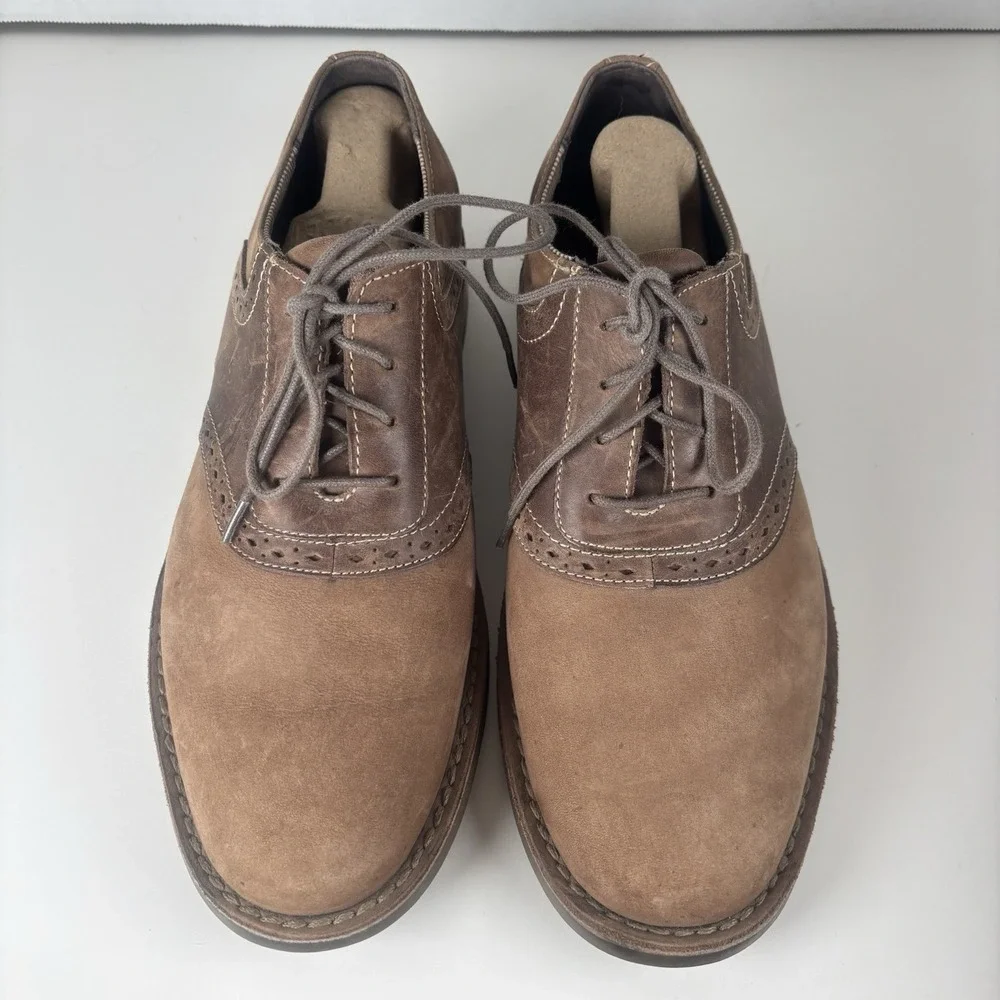 Original Penguin Munsingwear Mens Terry Oxford Shoe 9.5 Brown Suede Lace Up EUC